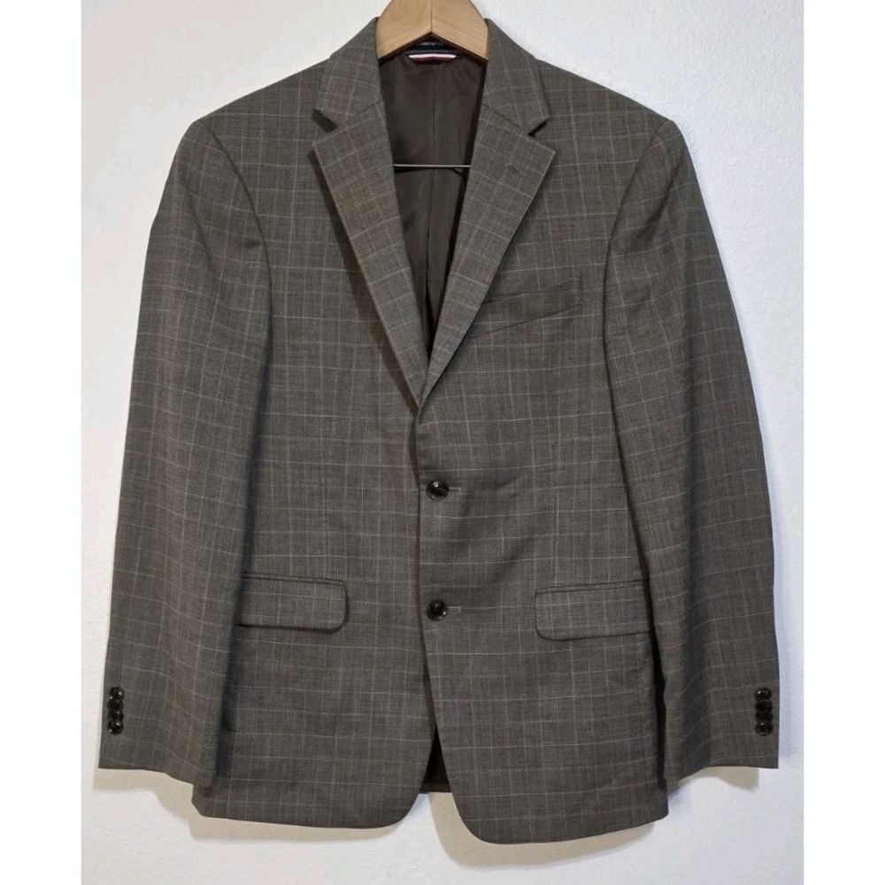 Tommy Hilfiger Blazer Mens‎ Sport Coat 36S Brown Business Plaid Career Office